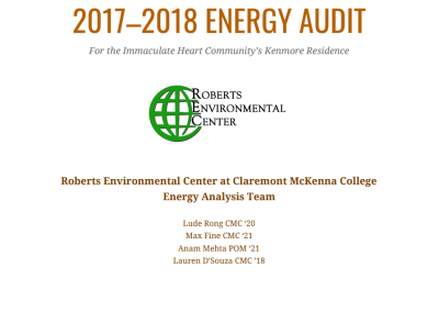 2017-2018 Energy Audit for the Immaculate Heart Community's Kenmore Residence