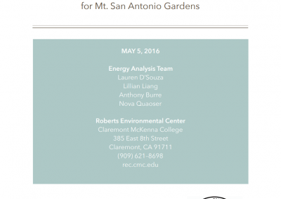 Hvac and Solar Economic Analysis for Mt. San Antonio Gardens Cover Page